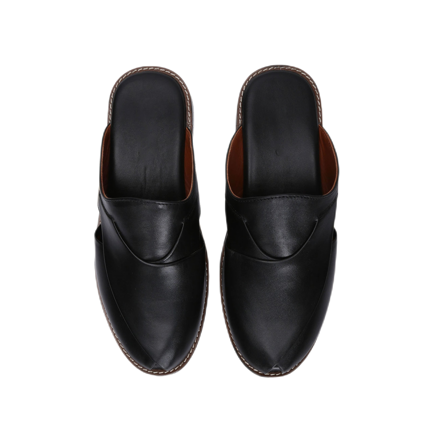 Jaxon Peshawari Sheep Leather Chappal Black-1