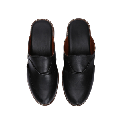 Jaxon Peshawari Sheep Leather Chappal Black-1