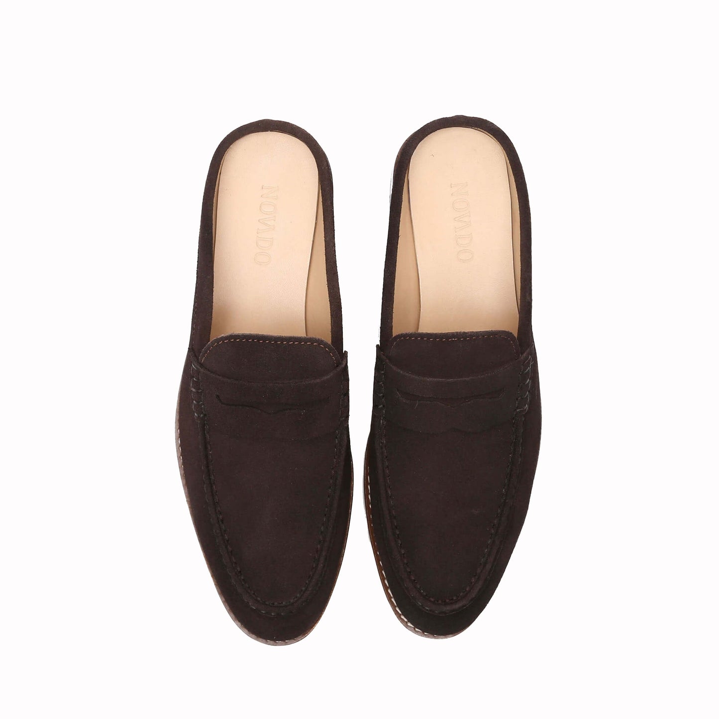 Reggie Backless Leather Loafers Dark Brown-2