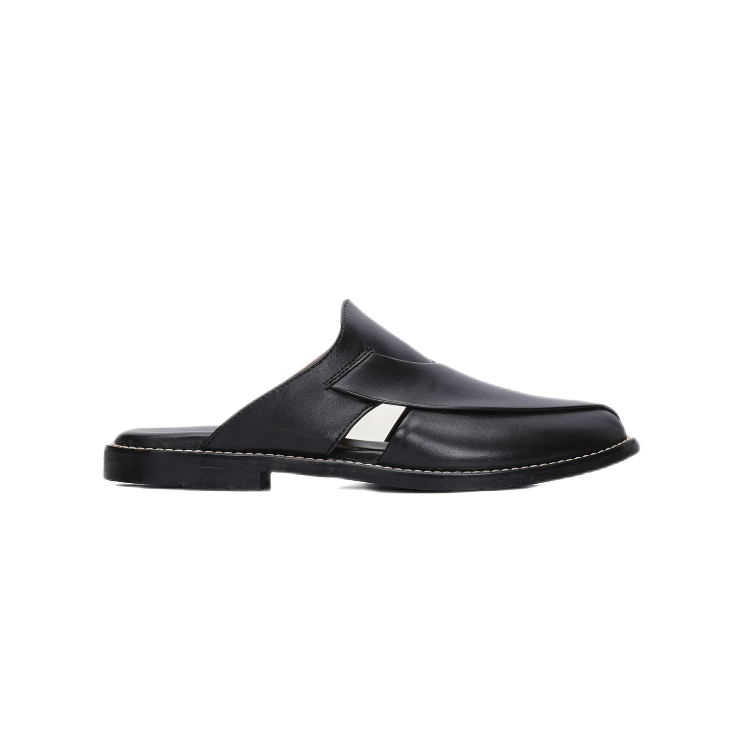 Jaxon Peshawari Sheep Leather Chappal Black-2