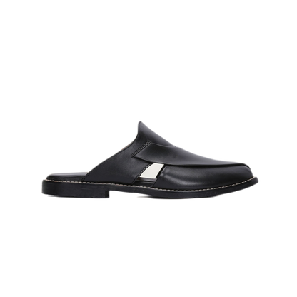 Jaxon Peshawari Sheep Leather Chappal Black-2