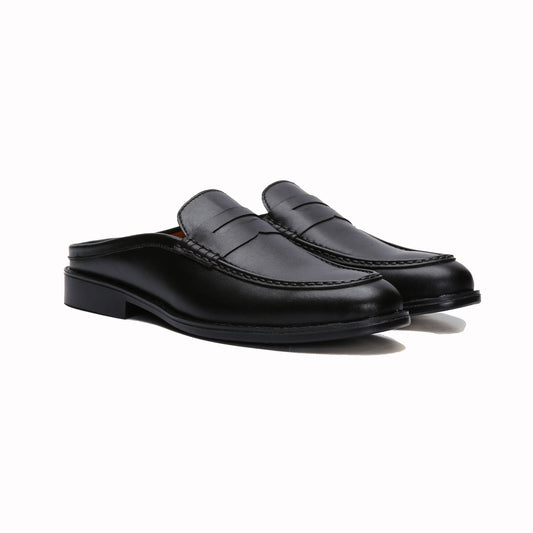 Ezra Full Grain Leather Mules With Rubber Sole-3