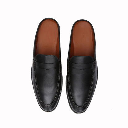 Ezra Full Grain Leather Mules With Rubber Sole-2