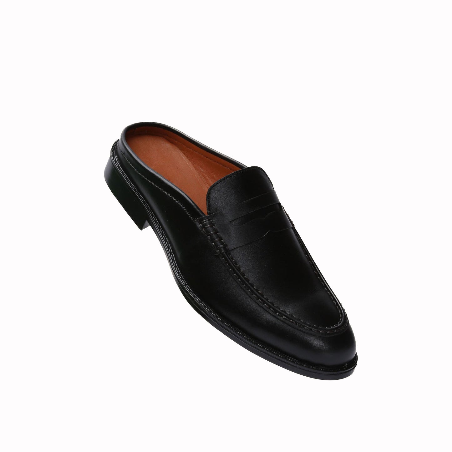 Ezra Full Grain Leather Mules With Rubber Sole-0