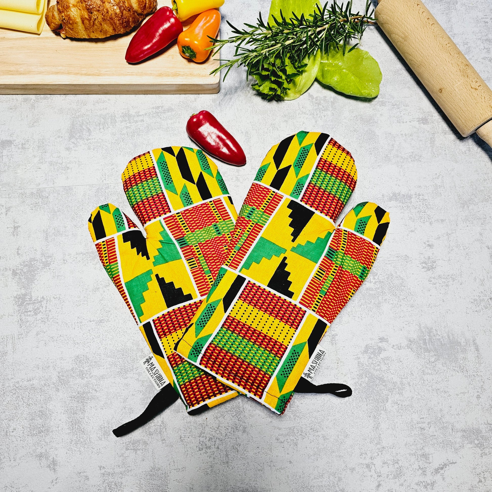 Handmade Apron and Matching Oven Gloves Set-2