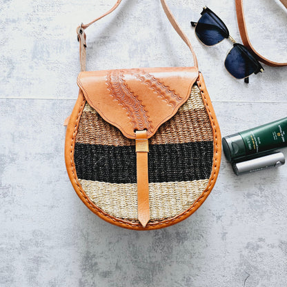 Handmade Sisal Handbag | Fully lined with an Adjustable Strap-0