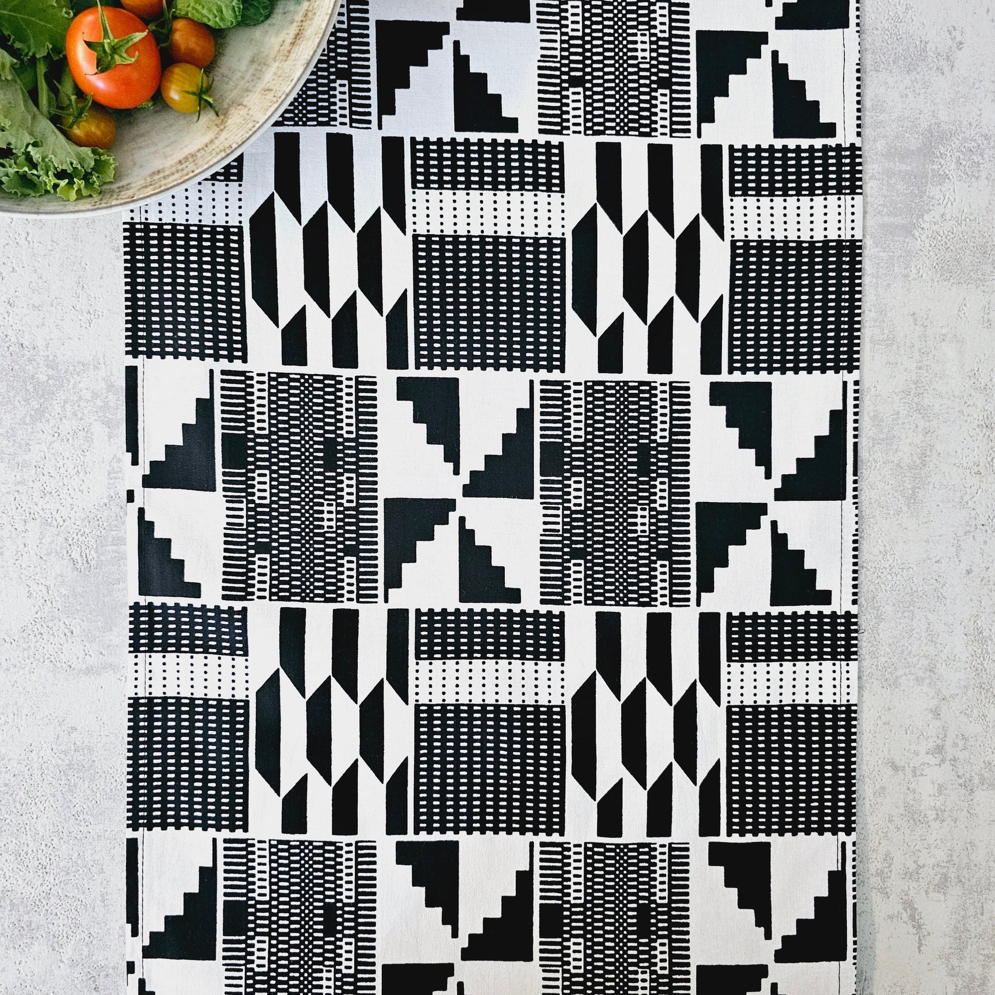 Handmade Table Runner 160x35cm | 180x35cm | 200x35cm | African Print "Mudcloth" Bogolan Inspired Print  Made from 100% African Print Fabric-2