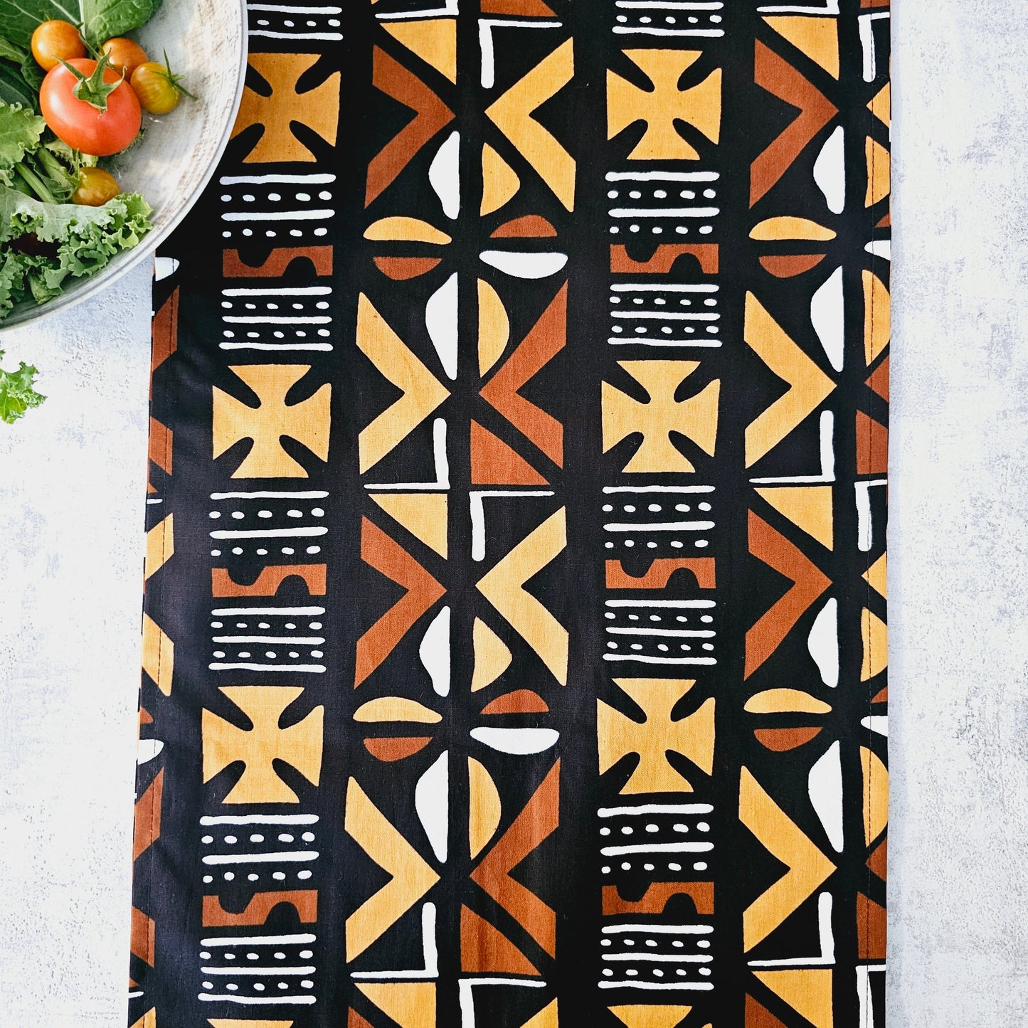 Handmade Table Runner 160x35cm | 180x35cm |200x35cm | African Print "Mudcloth" Bogolan Inspired Fabric 100% Cotton-2