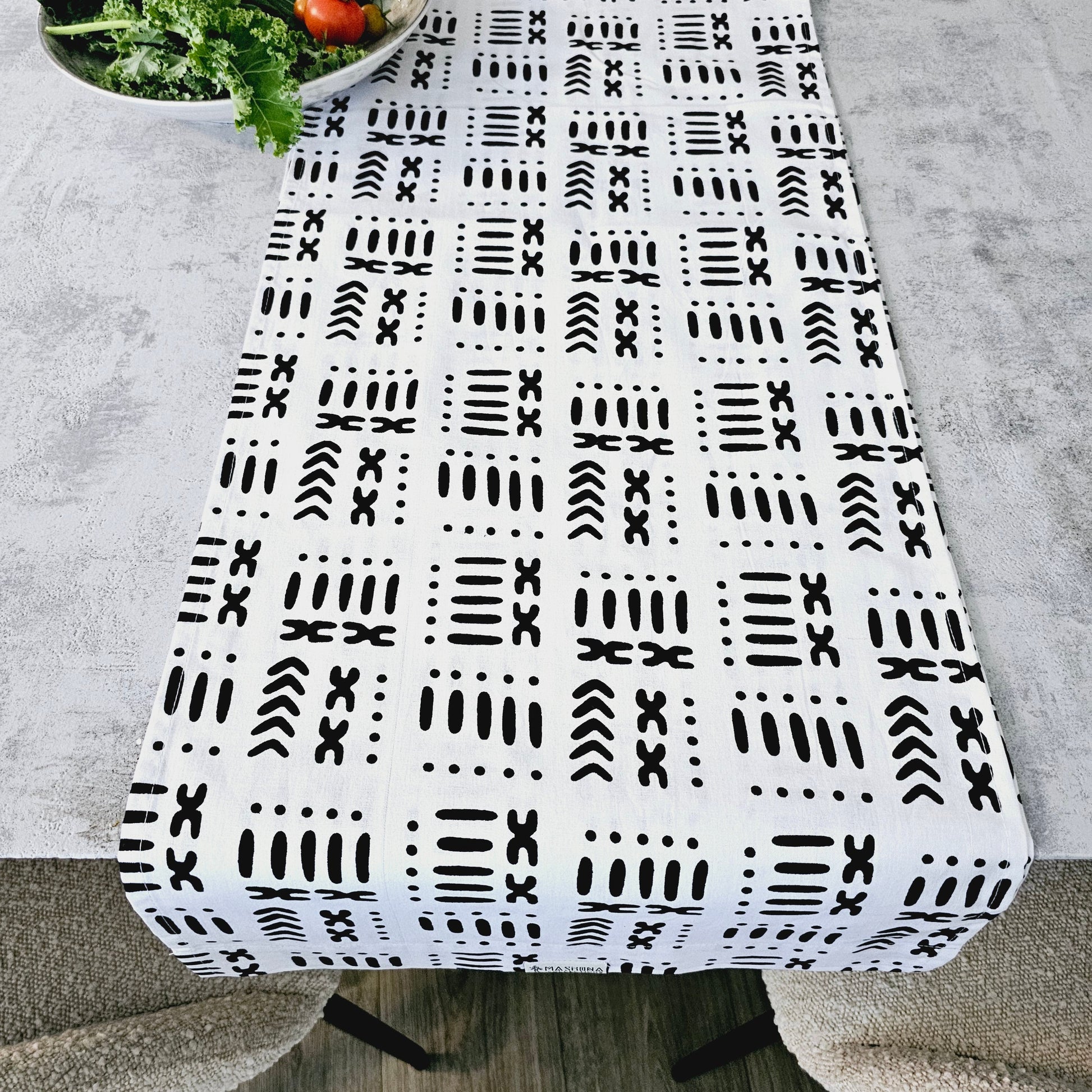 Handmade Table Runner 160x35cm | 180x35cm |200x35cm | African Print "Mudcloth" Bogolan Inspired Fabric 100% Cotton-0