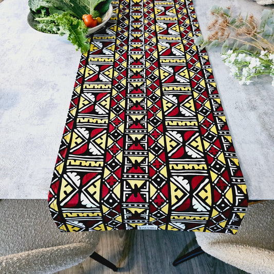 Handmade Table Runner 160x35cm | 180x35 | 200x35cm | African Print "Mudcloth" Bogolan Inspired Print  Made from 100% African Print Fabric-0