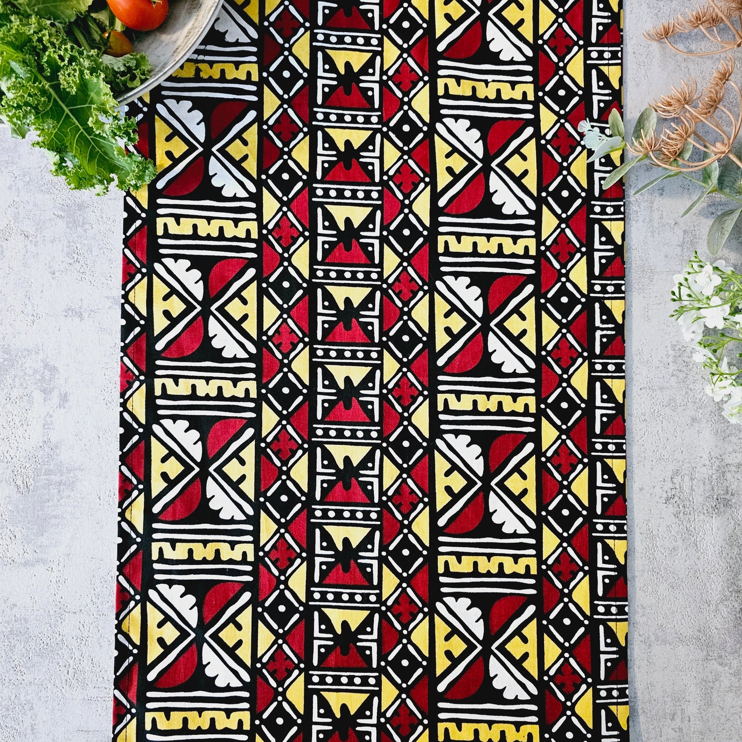 Handmade Table Runner 160x35cm | 180x35 | 200x35cm | African Print "Mudcloth" Bogolan Inspired Print  Made from 100% African Print Fabric-2