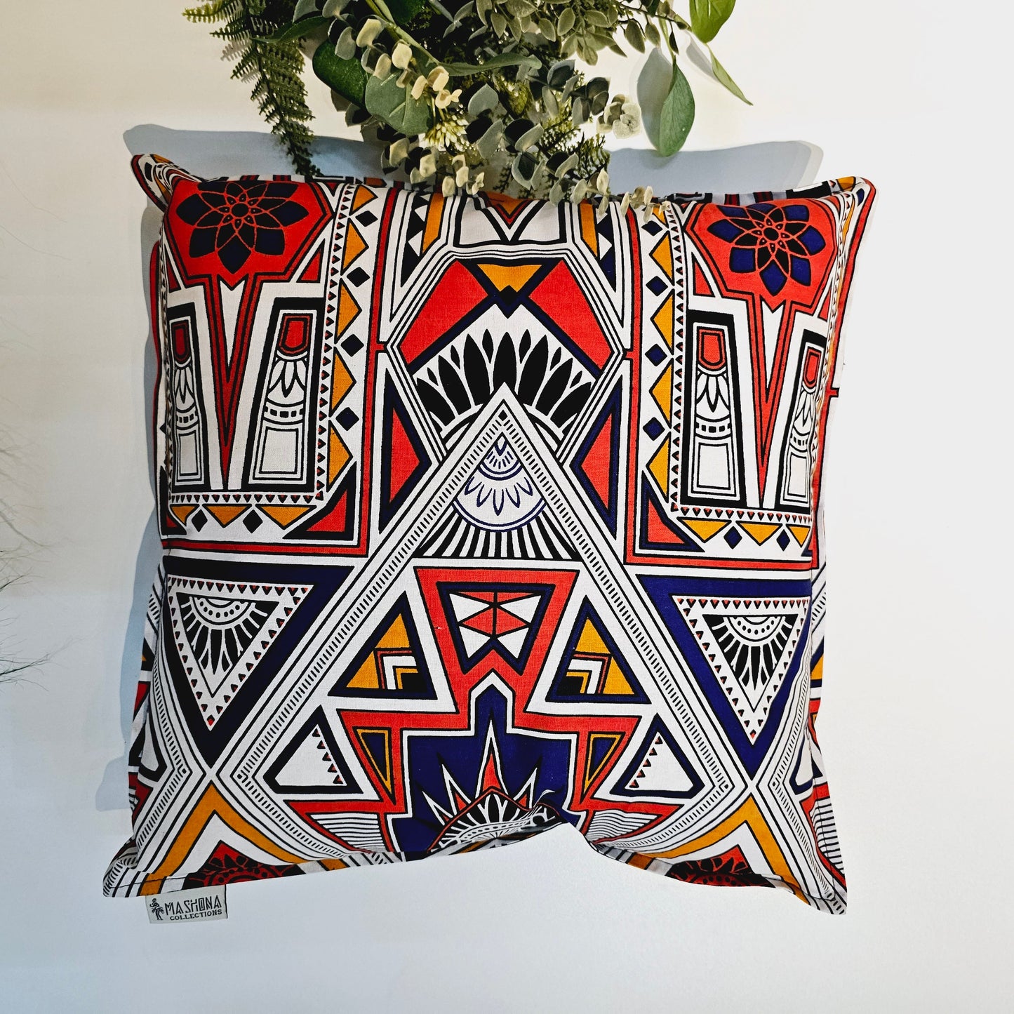 Set of 2 / 4 African Print | 40x40cm | Mudcloth Boho Cushion Cover 100% Cotton Wax Ankara Fabric-1