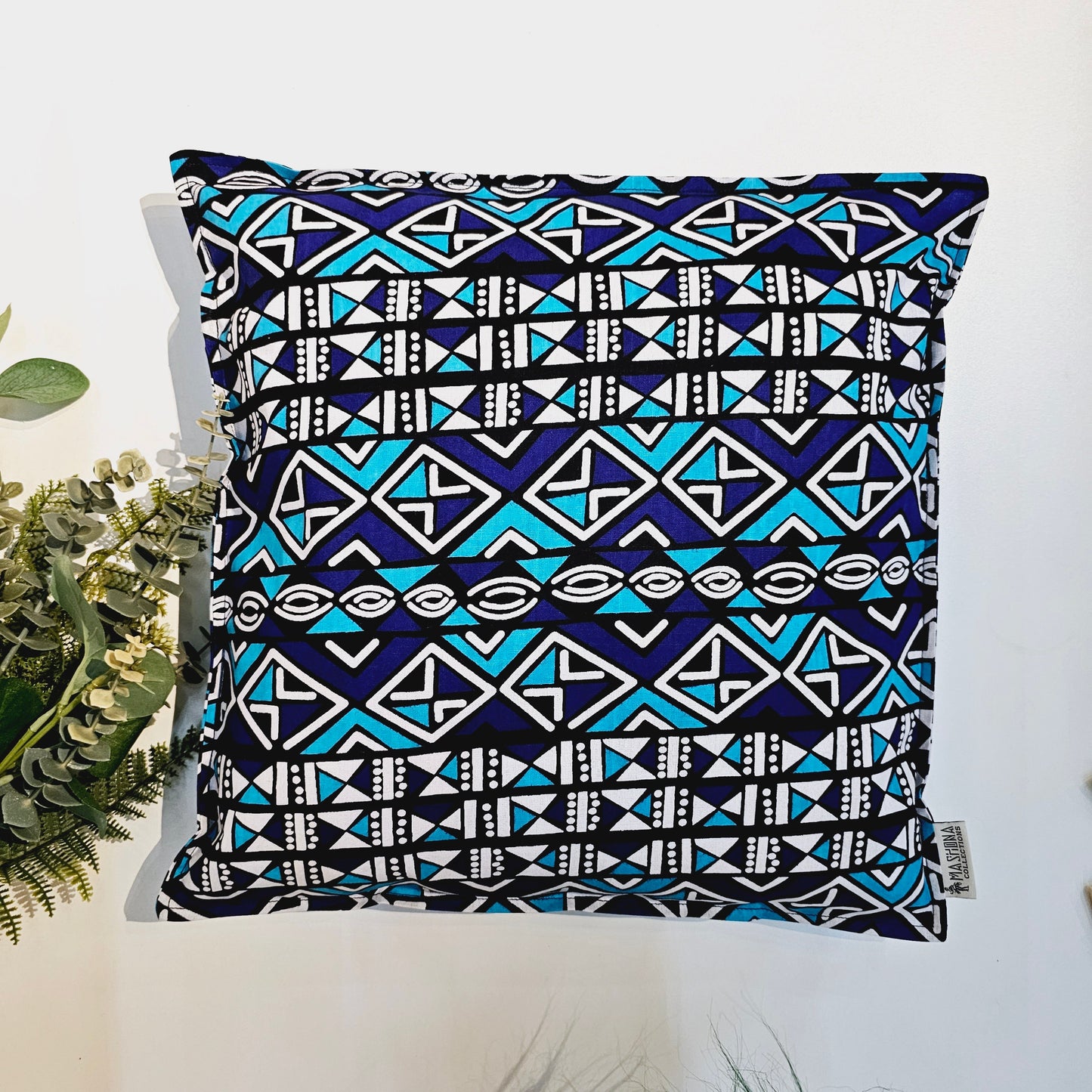 Set of 2 / 4 African Print | 40x40cm | Mudcloth Boho Cushion Cover 100% Cotton Wax Ankara Fabric-1