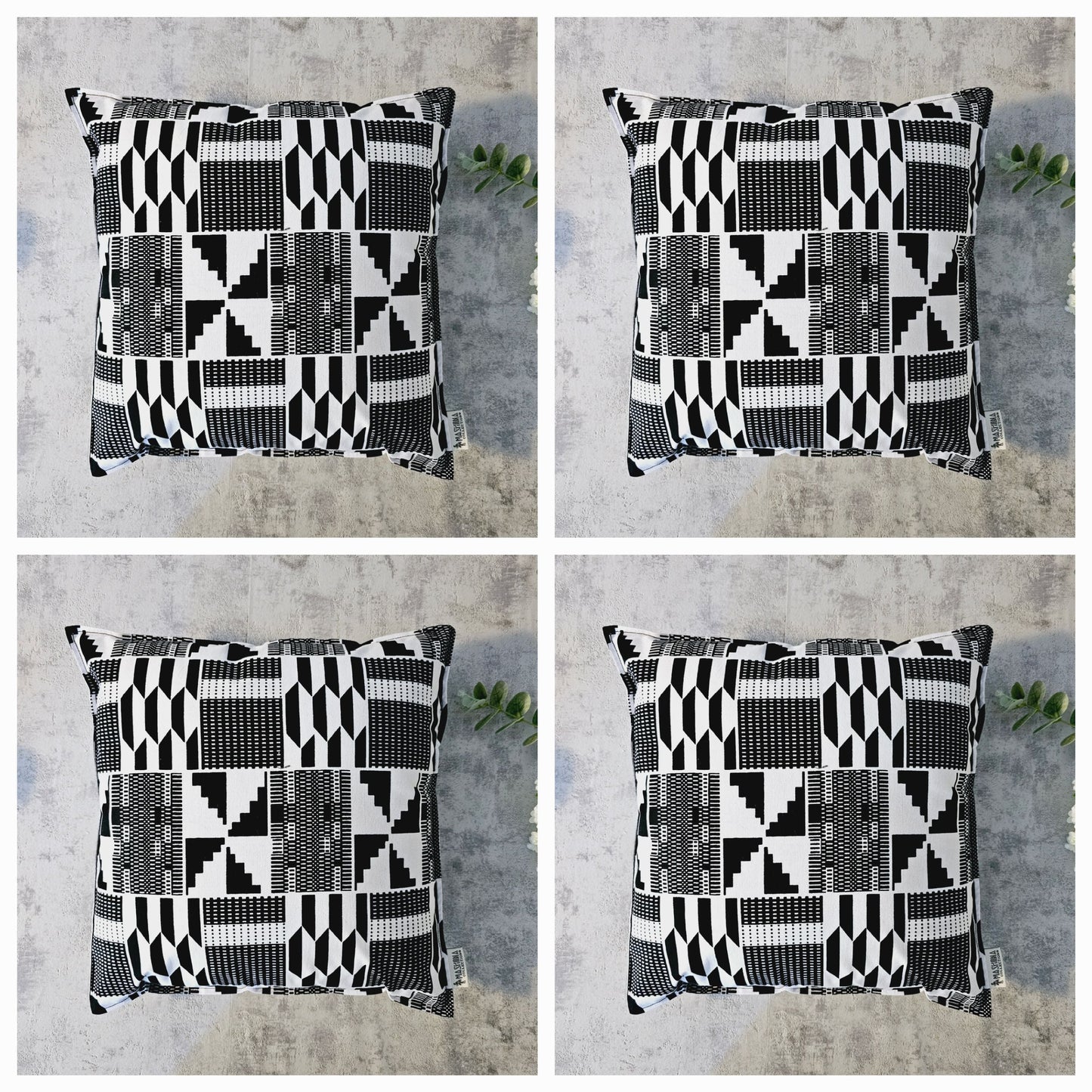 Set of 2 / 4 African Print | 40x40cm | Mudcloth Boho Cushion Cover 100% Cotton Wax Ankara Fabric-0