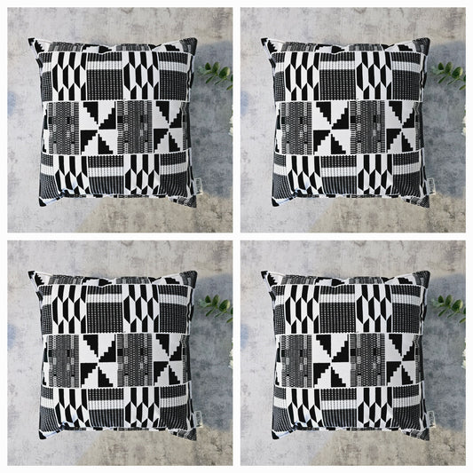 Set of 2 / 4 African Print | 40x40cm | Mudcloth Boho Cushion Cover 100% Cotton Wax Ankara Fabric-0