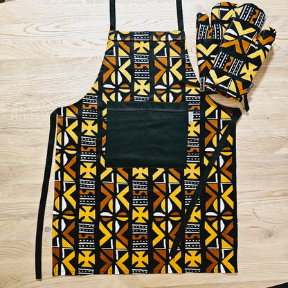 Handmade Apron and Matching Oven Gloves Set-0