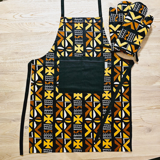 Handmade Apron and Matching Oven Gloves Set-0