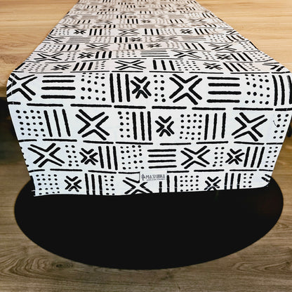 Handmade Table Runner 160x35cm | 180x35 | 200x35cm | African Print "Mudcloth" Bogolan Inspired Print  Made from 100% African Print Fabric-2