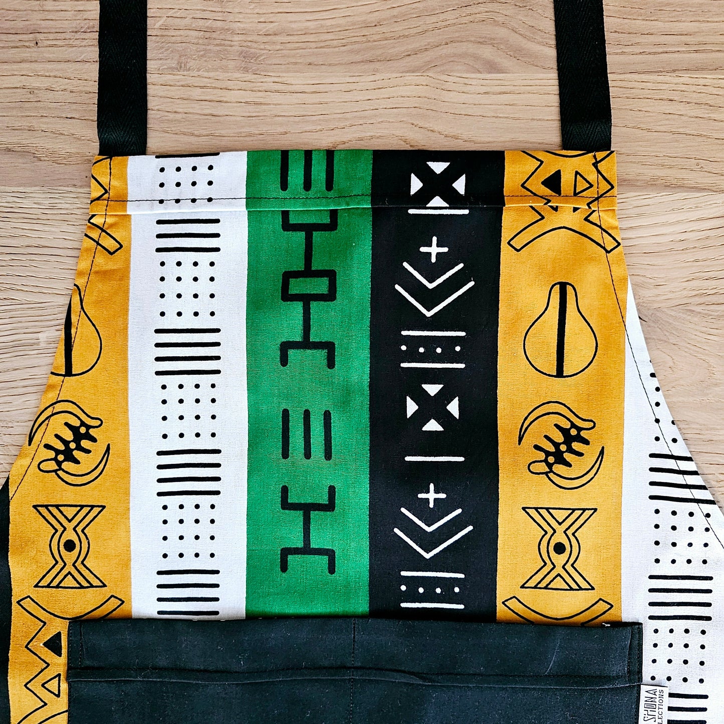 Handmade Apron and Matching Oven Gloves Set | 100% Cotton African Print Fabric-3