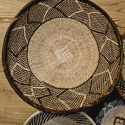 Set of 4 Handmade African Baskets Zimbabwe | Boho Wall Decor | 4B-1