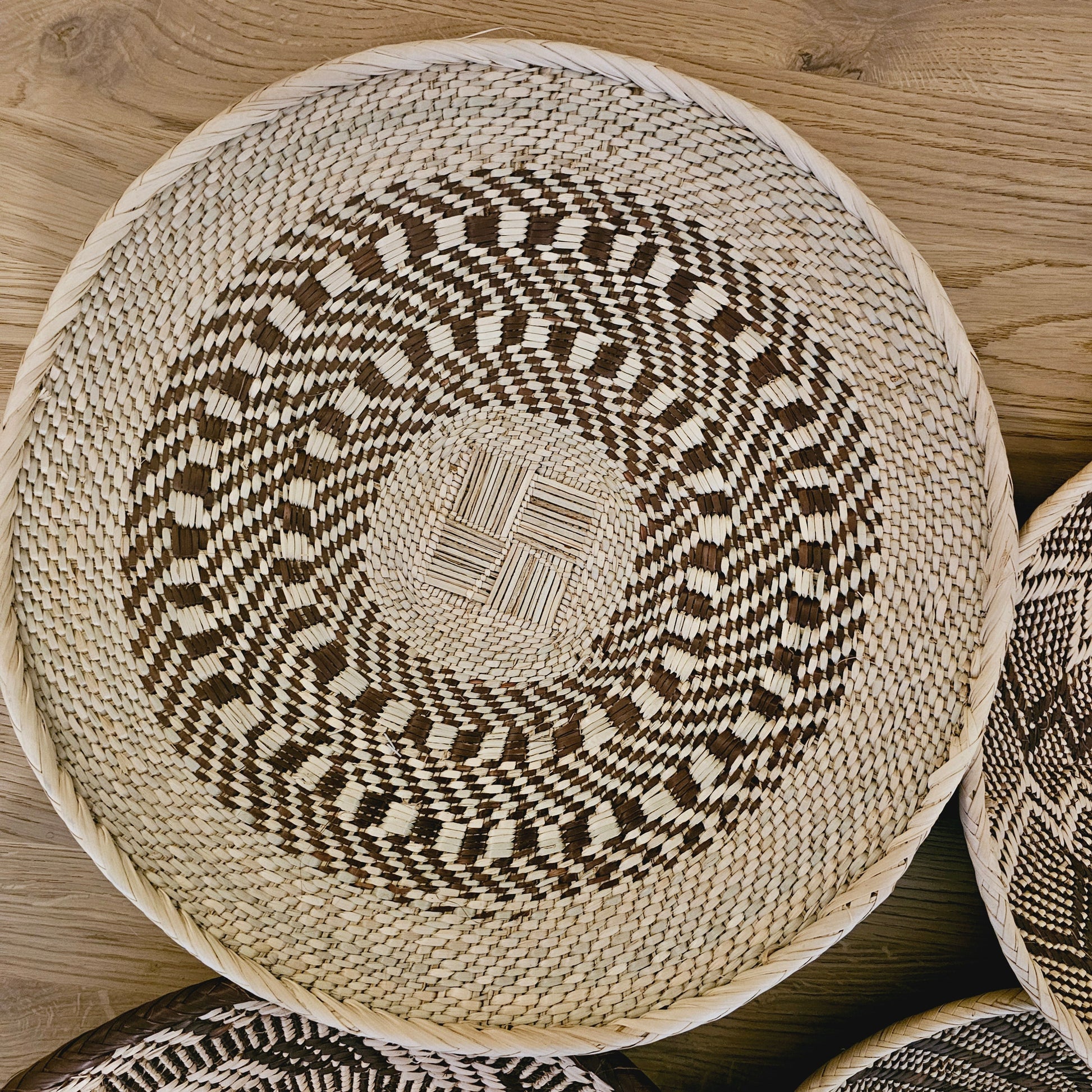 Set of 4 Handmade African Baskets Zimbabwe | Boho Wall Decor 4A-1