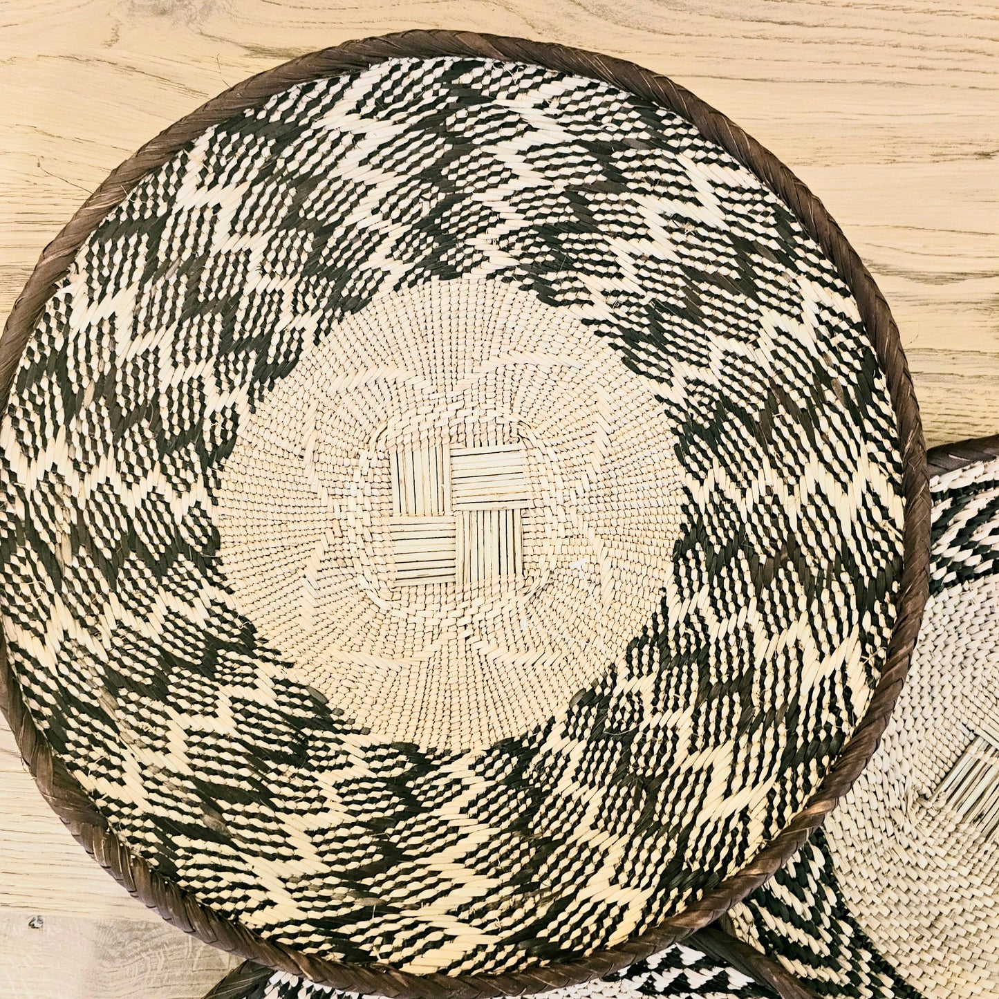 Set of 3 Handmade African Wall Baskets | Zimbabwe Baskets | Boho Wall Decor | 3A-1