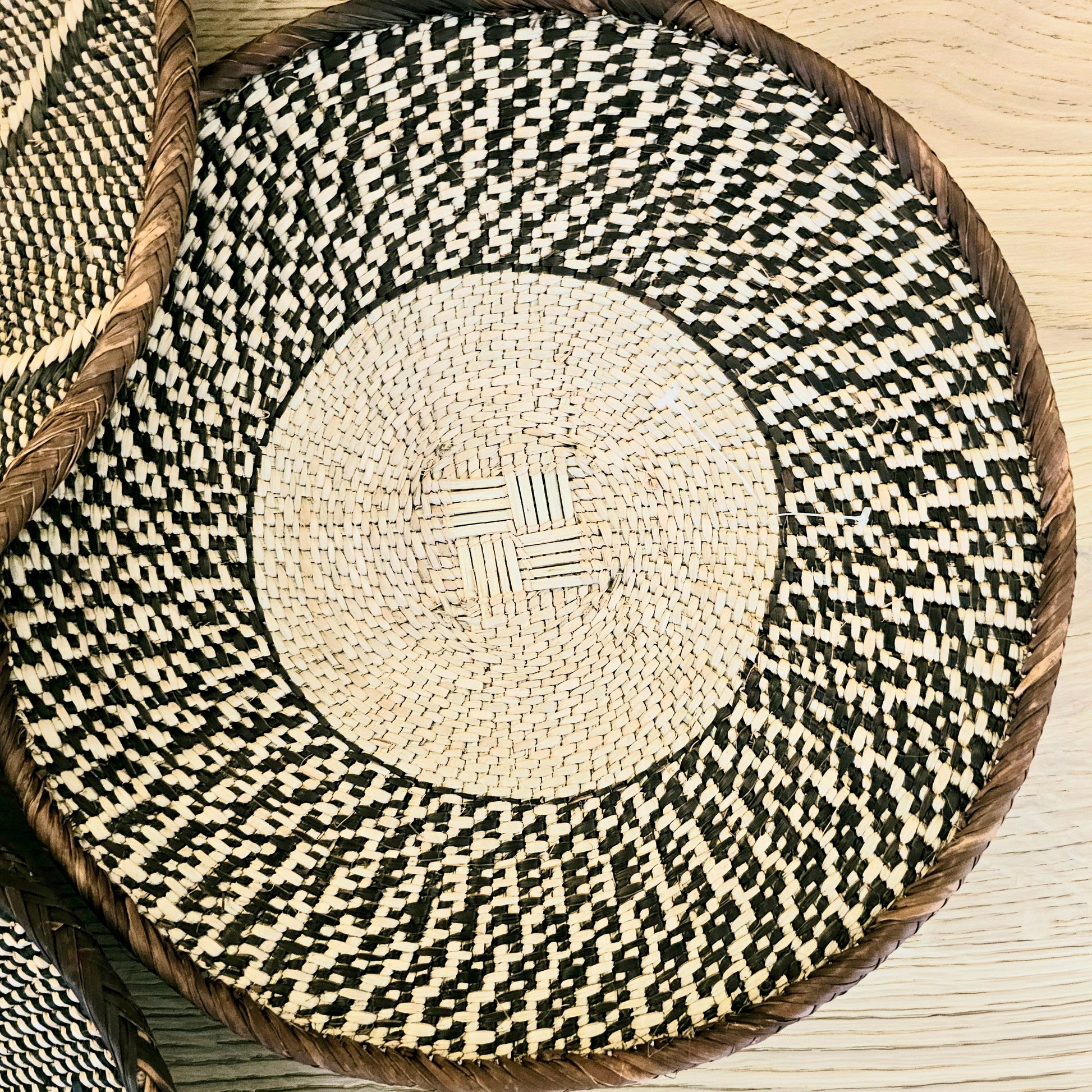 Set of 3 Handmade African Wall Baskets | Zimbabwe Baskets | Boho Wall Decor | 3B-2