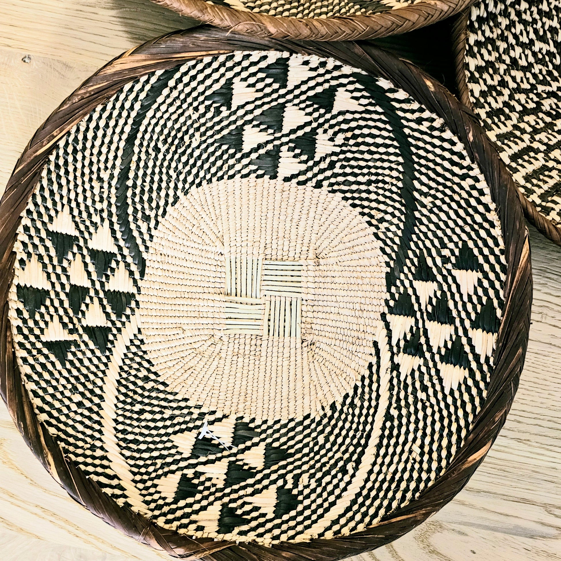 Set of 3 Handmade African Wall Baskets | Zimbabwe Baskets | Boho Wall Decor | 3B-3