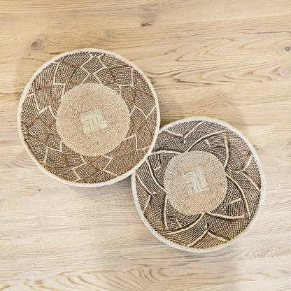 Set of 2 Handmade African Wall Baskets | Zimbabwe Baskets | Boho Wall Decor | 2A-0