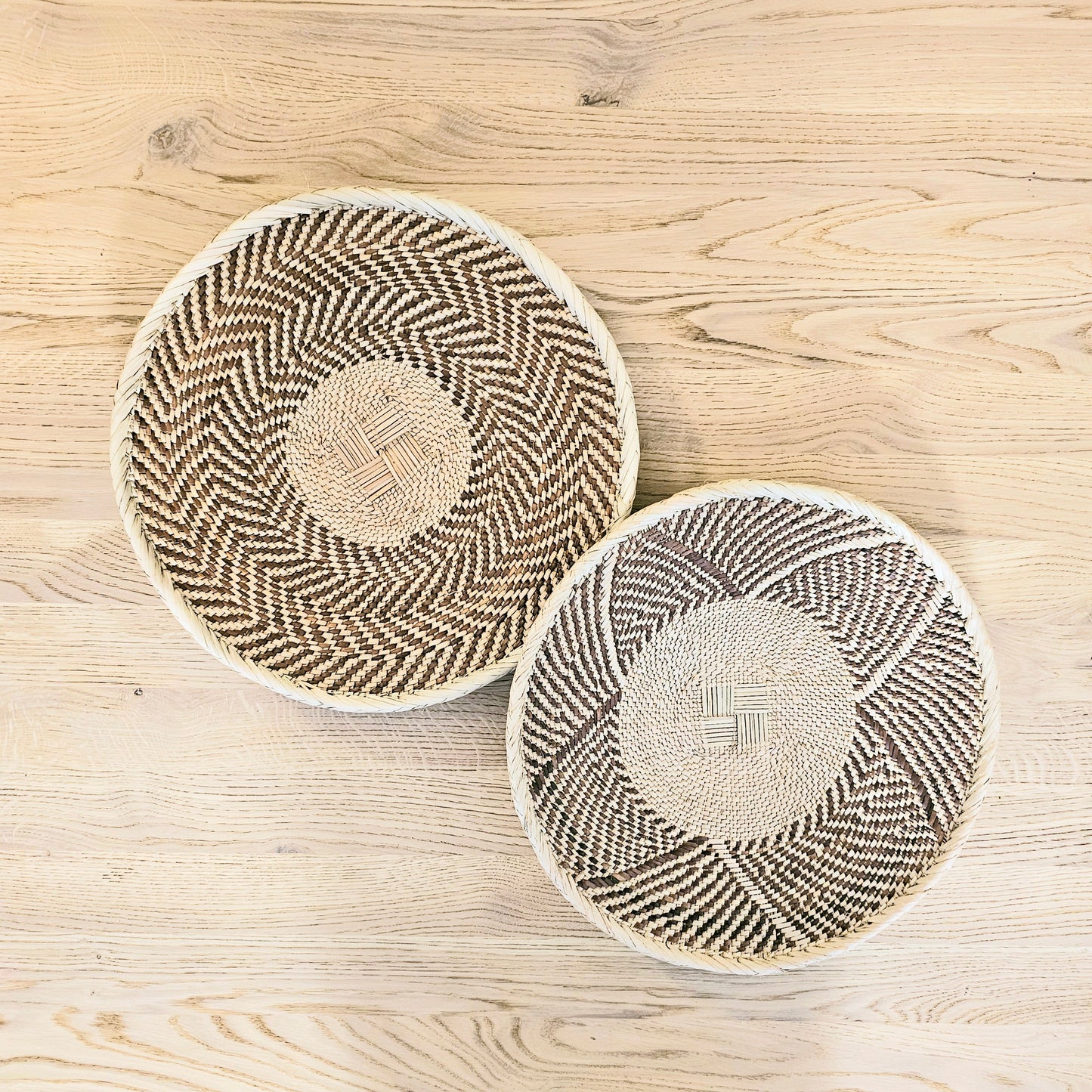 Set of 2 Handmade African Wall Baskets | Zimbabwe Baskets | Boho Wall Decor | 2A-3