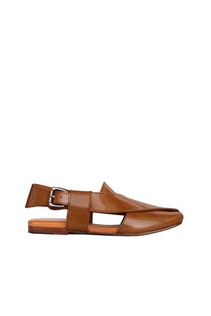 Lane Flat Leather Peshawari Sandals For Women-1