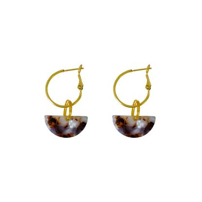 Black Semi Circle Acrylic Hoop earrings | by Ifemi Jewels-0