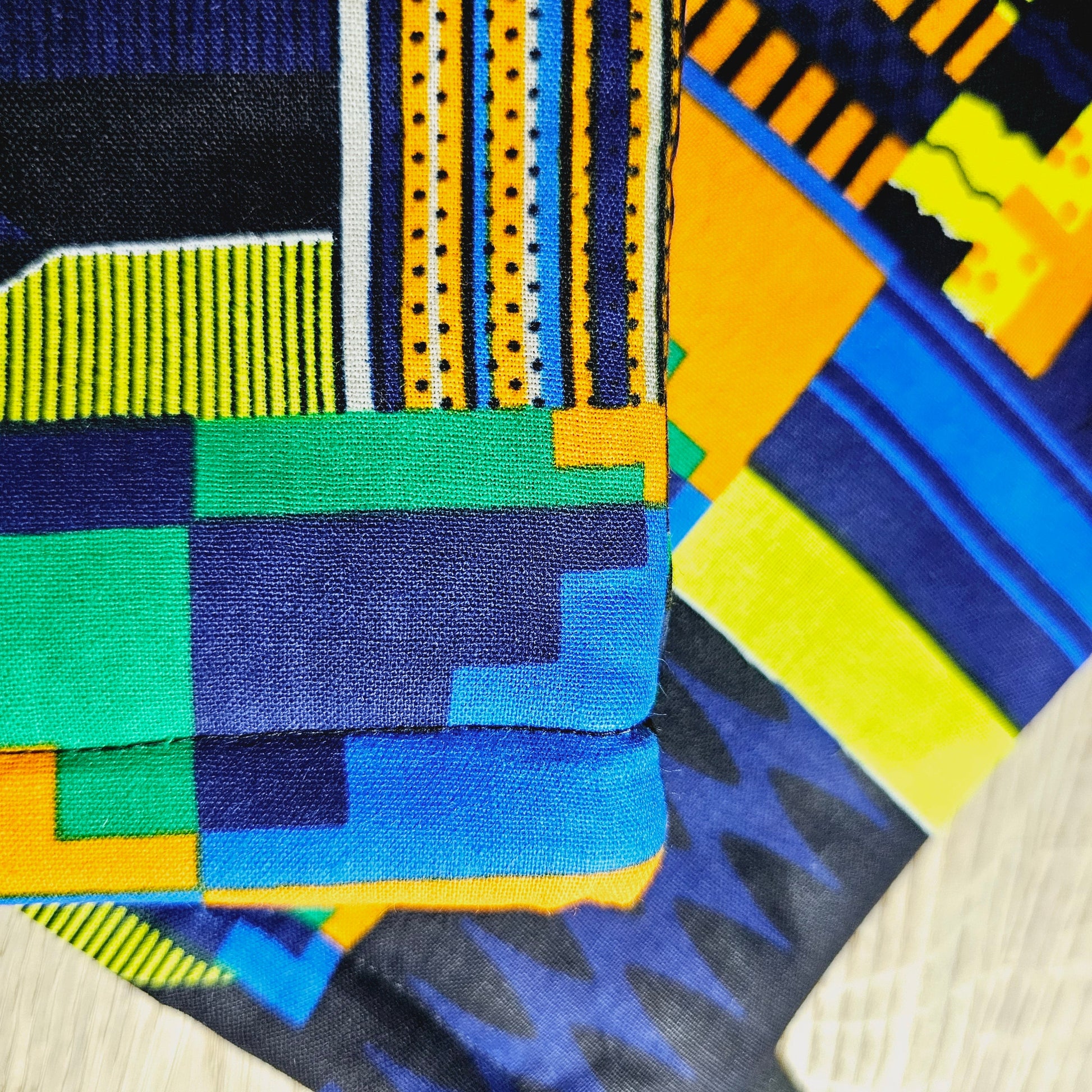 Set of 2 Oven Gloves Handmade "Kente" Bogolan Print Inspired African Print-1