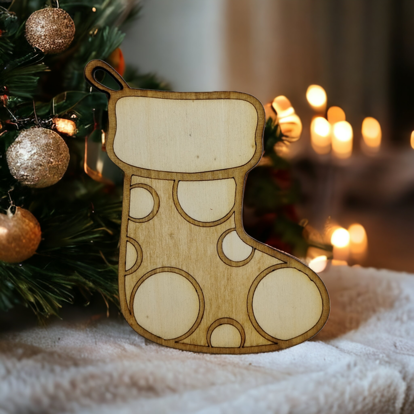 Christmas Socks Wooden Christmas Decoration-2