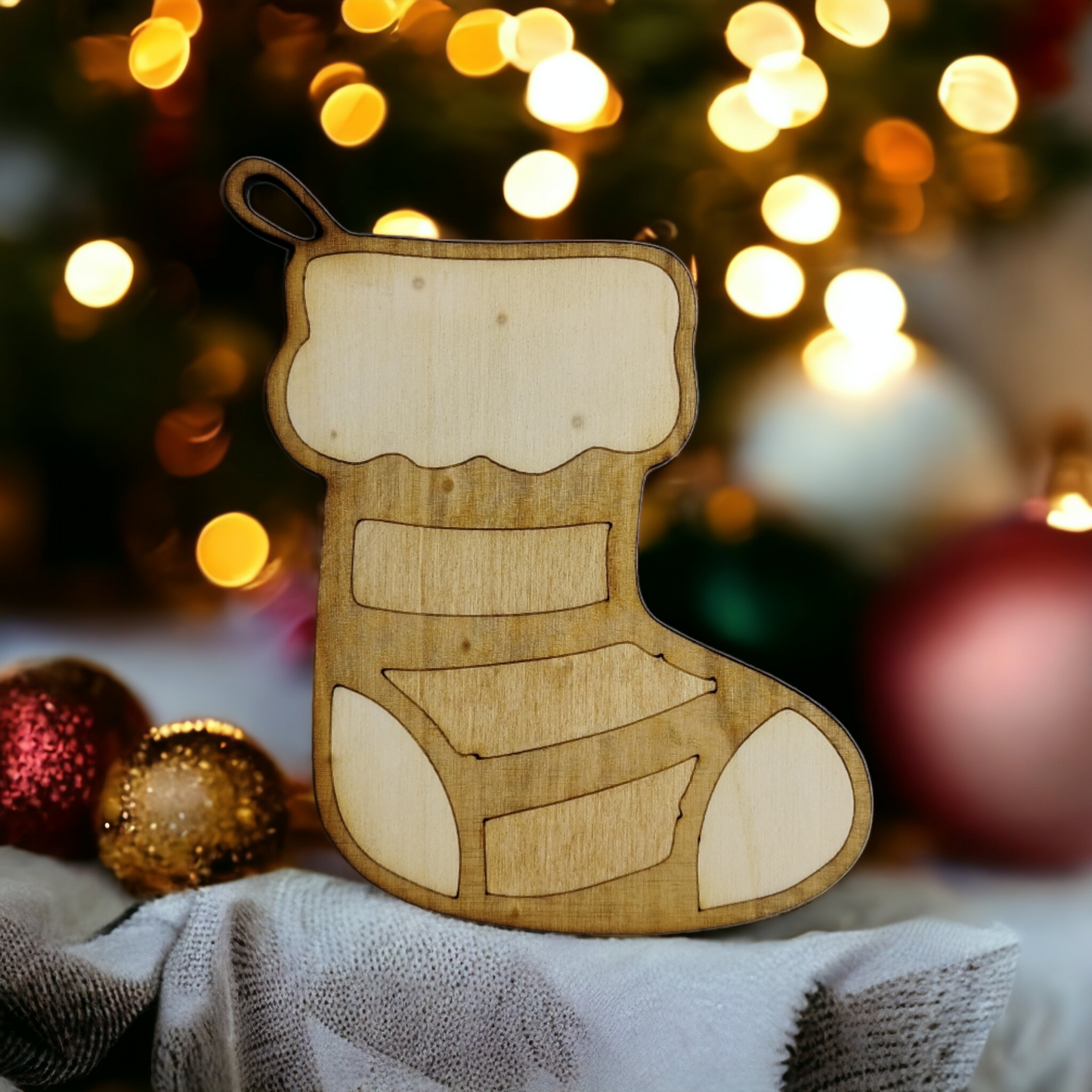 Christmas Socks Wooden Christmas Decoration-3