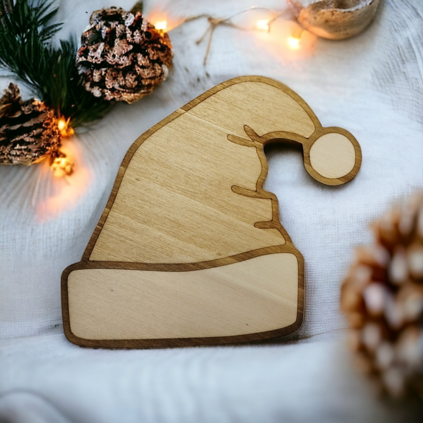 Santa Hat Wooden Christmas Decoration-4