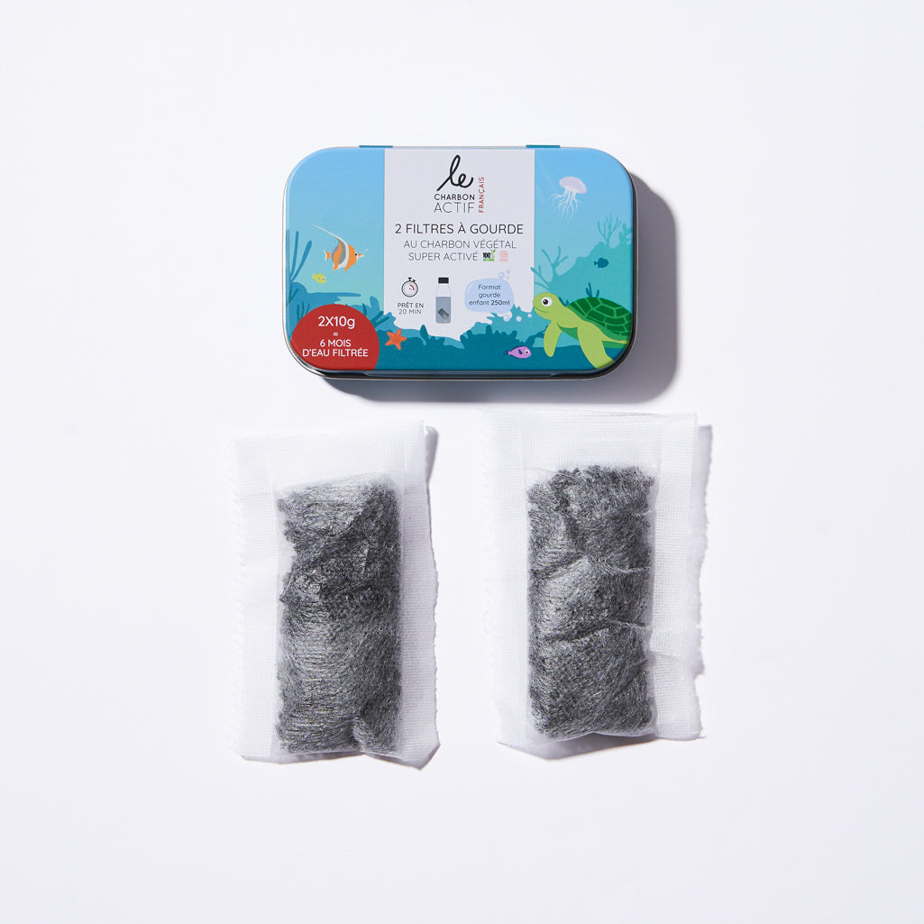 Coffret gourde enfant + filtre à gourde au charbon actif-1