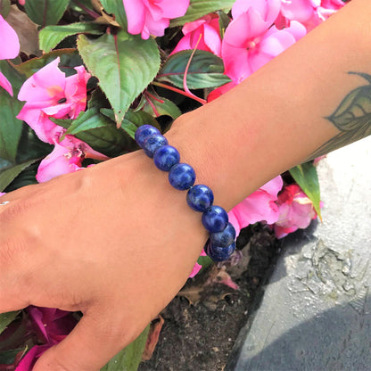 Lapis Lazuli Bracelet, Lapis Lazuli Stretch Bracelet | by nlanlaVictory-2