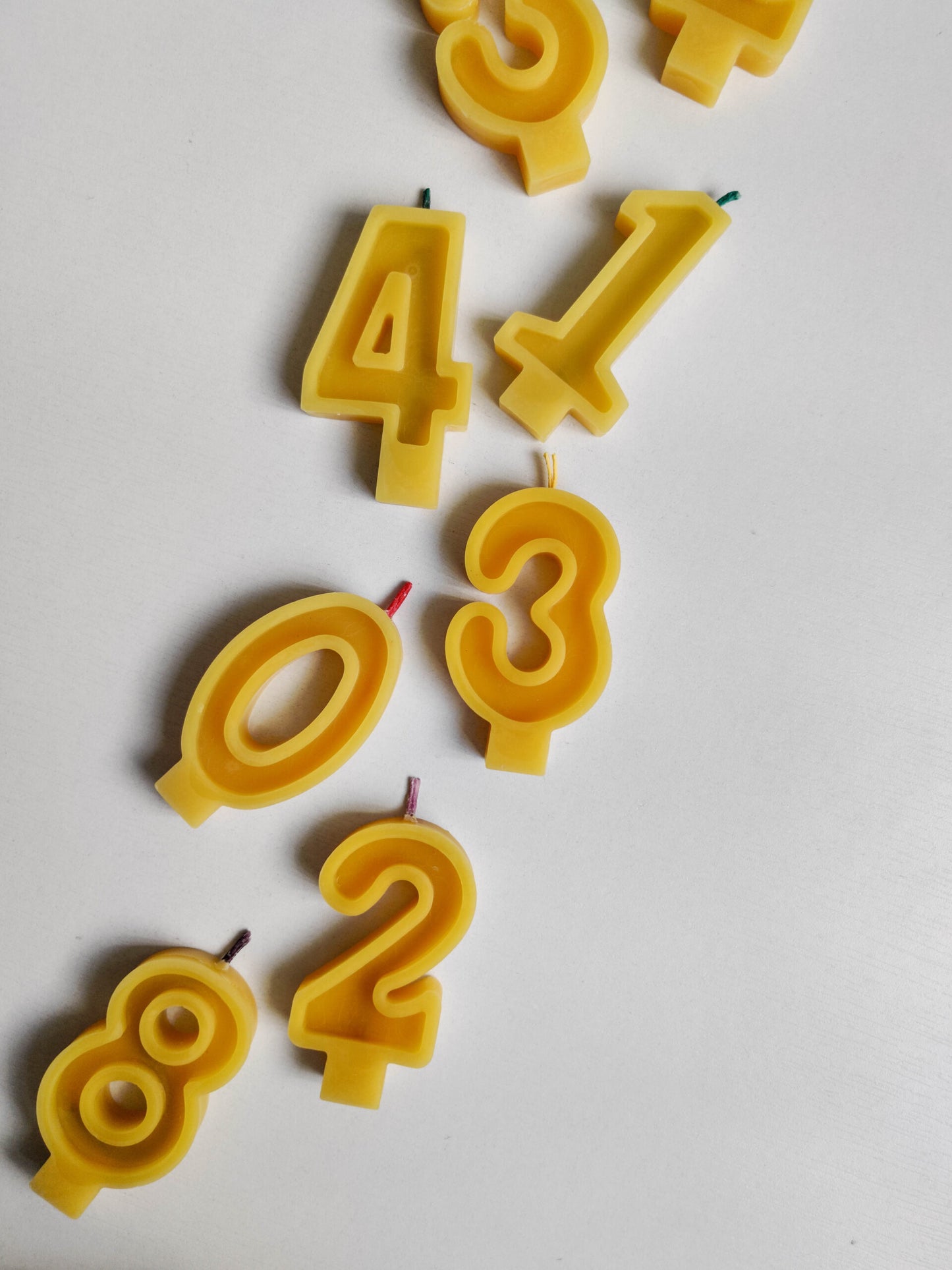 Handmade Beeswax Number Candles | 0-9 | Natural-2