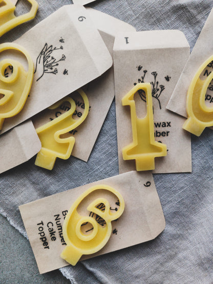 Beeswax Number Cake Topper (full set 0-9)-5