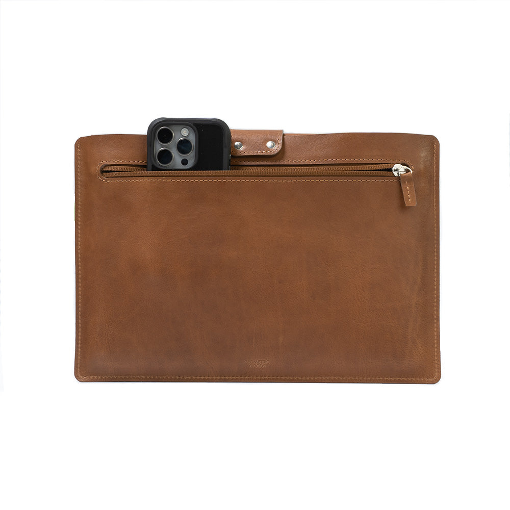 Leather Sleeve for iPad with zipper pocket-1