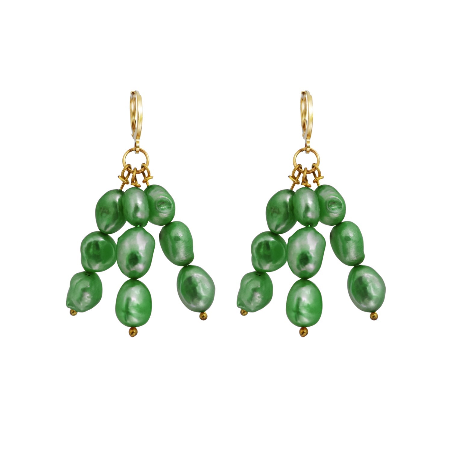 Dark Green freshwater pearl earrings | by Ifemi Jewels-2