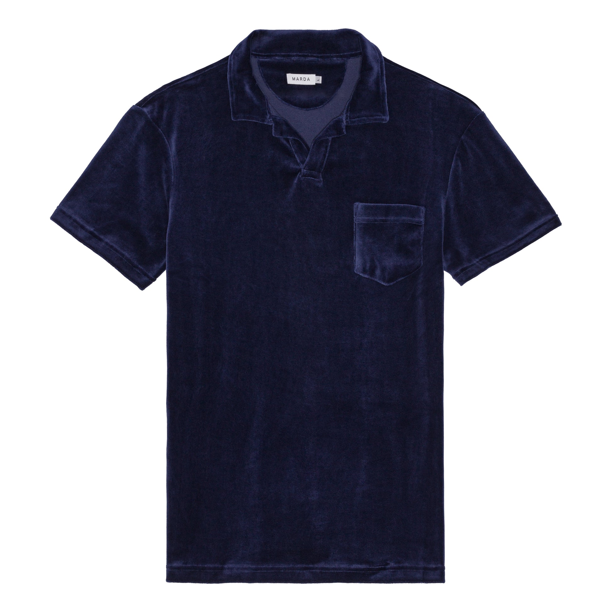 Navy Terry Polo Shirt-0