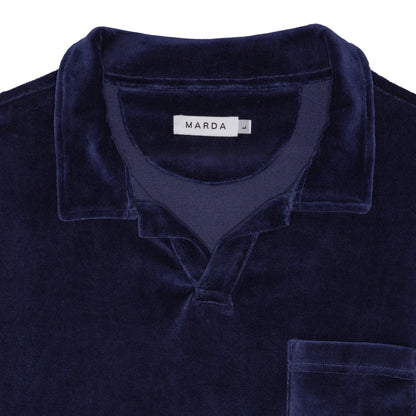 Navy Terry Polo Shirt-1