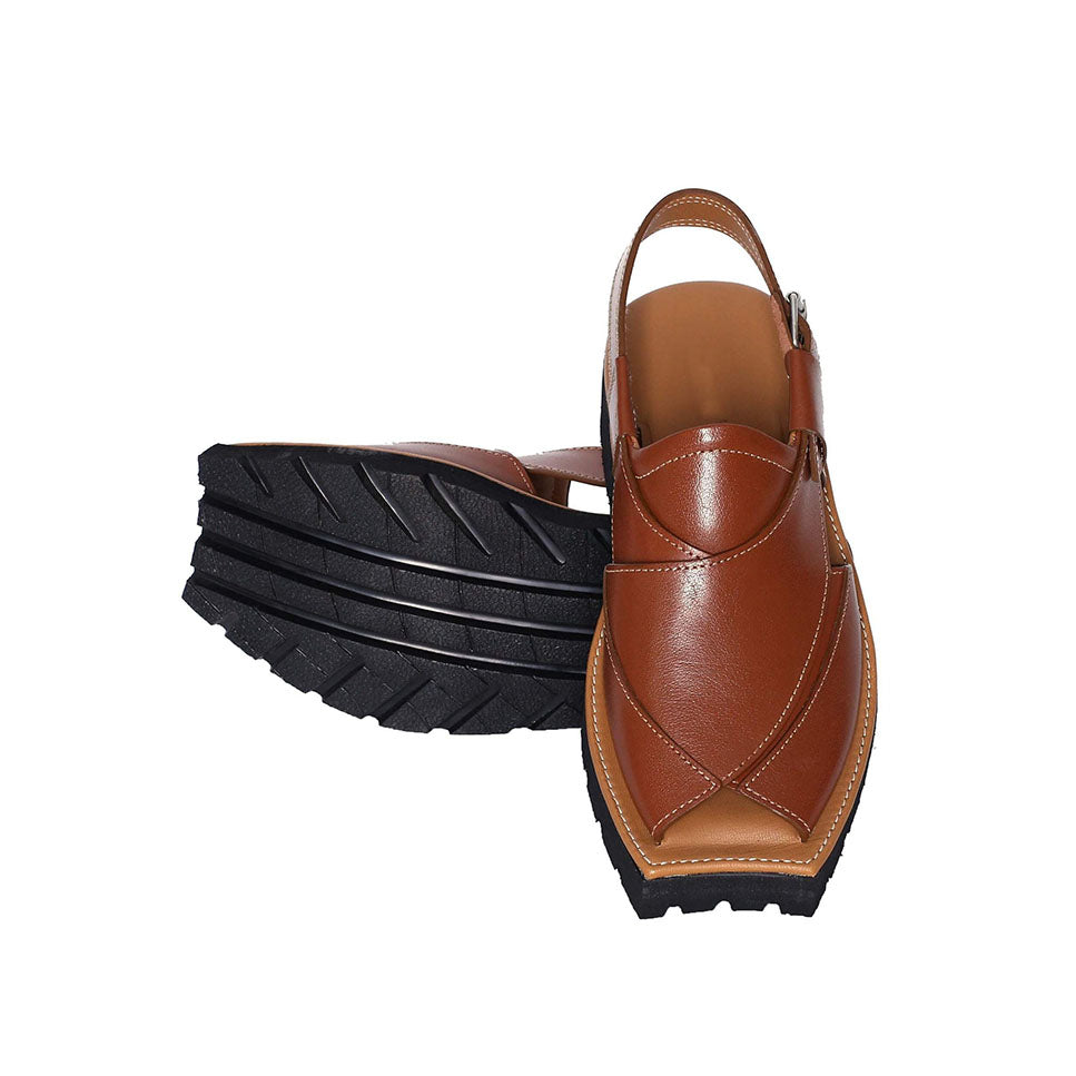 Mikaal C2 Mens Cowhide Rugged Leather Sandals Peshawari Chappal-0