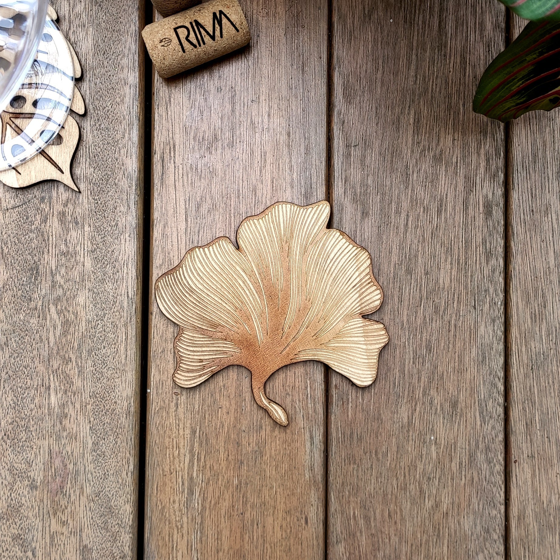 Pot Holder Ginkgo Leaf - Nature - Wood - Handmade Gift - Housewarming - Wood Kitchenware-2