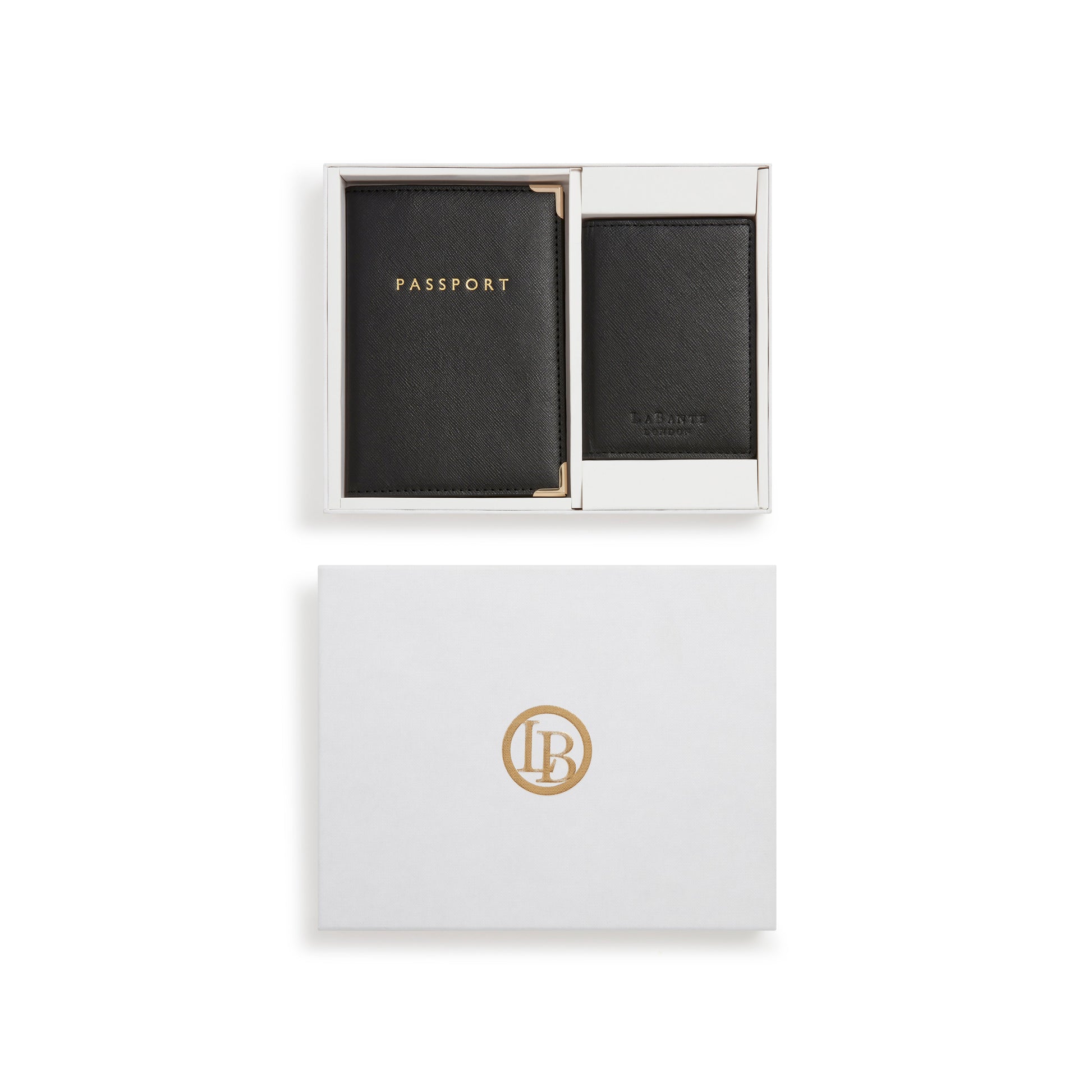 Nutcombe Black Passport Holder & Credit Card holder Gift Box-0