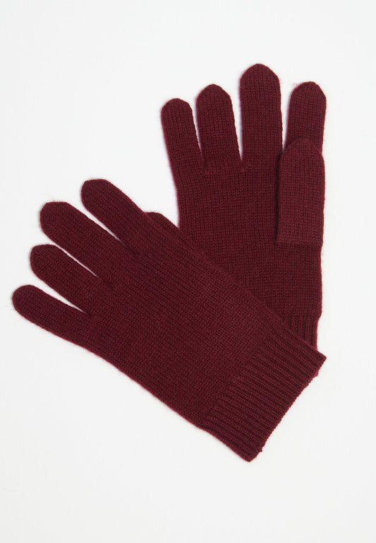 Gants en cachemire 4 fils rouge bordeaux-0