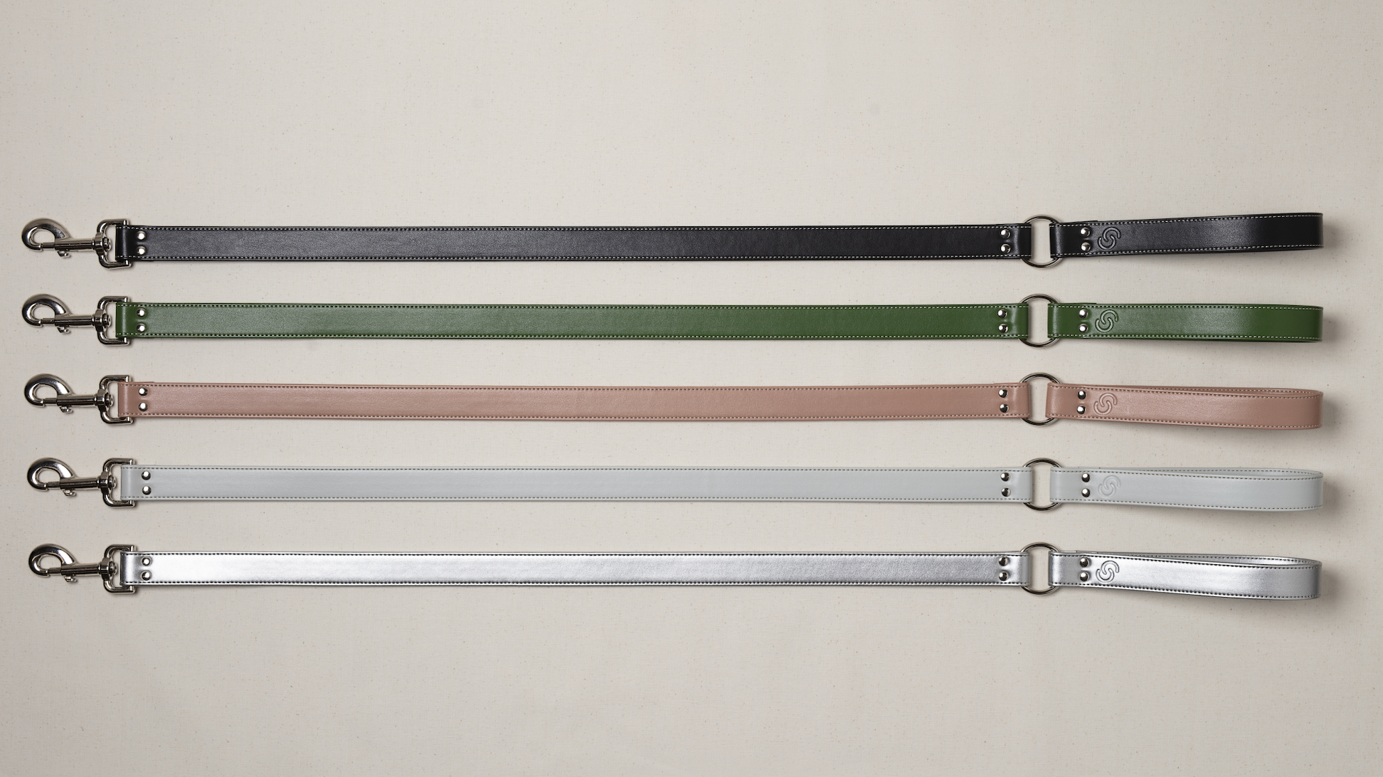 Silver apple leather lead-2