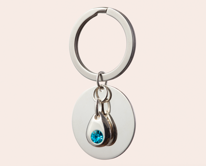 Sterling silver birthstone collar charm-0